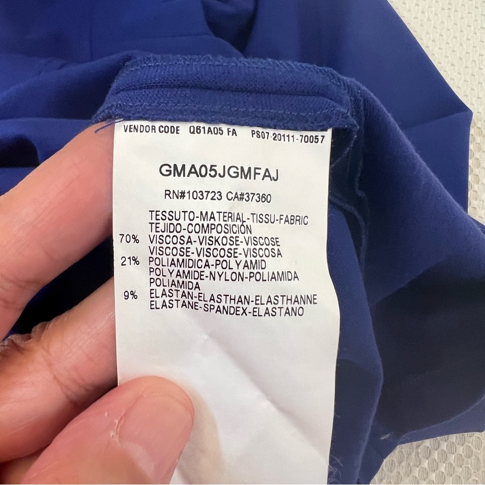 Armani Collezioni Blue Side Ruched Sleeveless Dress B19/20 - Picture 7 of 10